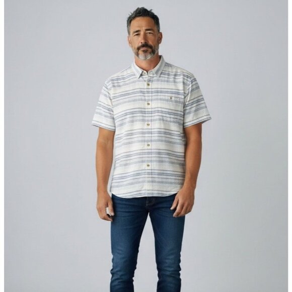 Marine Layer Stretch Selvage Short Sleeve Shirt, Larger - Picture 1 of 10